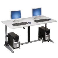 60 Inch E. Eazy Pneumatic Computer Desk / Workstation - Gray 60 Inch E. Eazy Pneumatic Computer Desk / Workstation - Gray