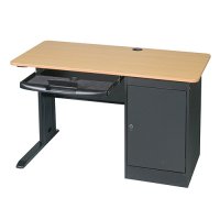 48 Inch LX Series Locking Computer Desk / Workstation - Teak 48 Inch LX Series Locking Computer Desk / Workstation - Teak