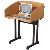 Economical Study Carrel Computer Desk / Workstation - Teak Economical Study Carrel Computer Desk / Workstation - Teak