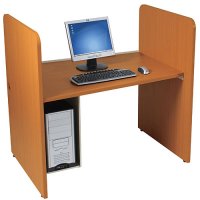 Office H Carrel Computer Desk / Workstation - Medium Oak Office H Carrel Computer Desk / Workstation - Medium Oak