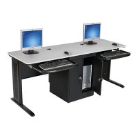 72 Inch LX Series Locking Computer Desk / Workstation - Gray 72 Inch LX Series Locking Computer Desk / Workstation - Gray