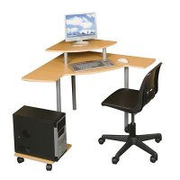 39 1/2 Inch Right Corner Computer Desk / Workstation - Teak 39 1/2 Inch Right Corner Computer Desk / Workstation - Teak