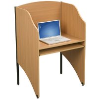 Study Floor Carrel Computer Desk / Workstation - Teak Study Floor Carrel Computer Desk / Workstation - Teak