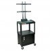Black Adjustable Flat Screen / Panel TV Stand with Locking Cabinet Black Adjustable Flat Screen / Panel TV Stand with Locking Cabinet