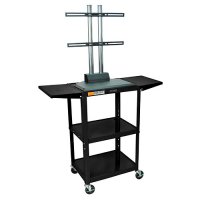 Black Adjustable Flat / Panel Screen TV Stand with Drop Leaf Sides Black Adjustable Flat / Panel Screen TV Stand with Drop Leaf Sides