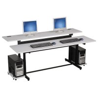 72 Inch Split Level Adjustable Computer Training Desk / Workstation 72 Inch Split Level Adjustable Computer Training Desk / Workstation