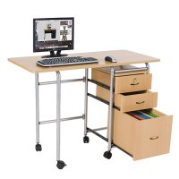 Fold N' Stow Foldable Computer Desk / Workstation - Teak Fold N' Stow Foldable Computer Desk / Workstation - Teak