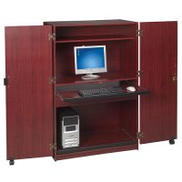 35 1/4 Inch Office In A Box Computer Desk / Workstation - Mahogany 35 1/4 Inch Office In A Box Computer Desk / Workstation - Mahogany